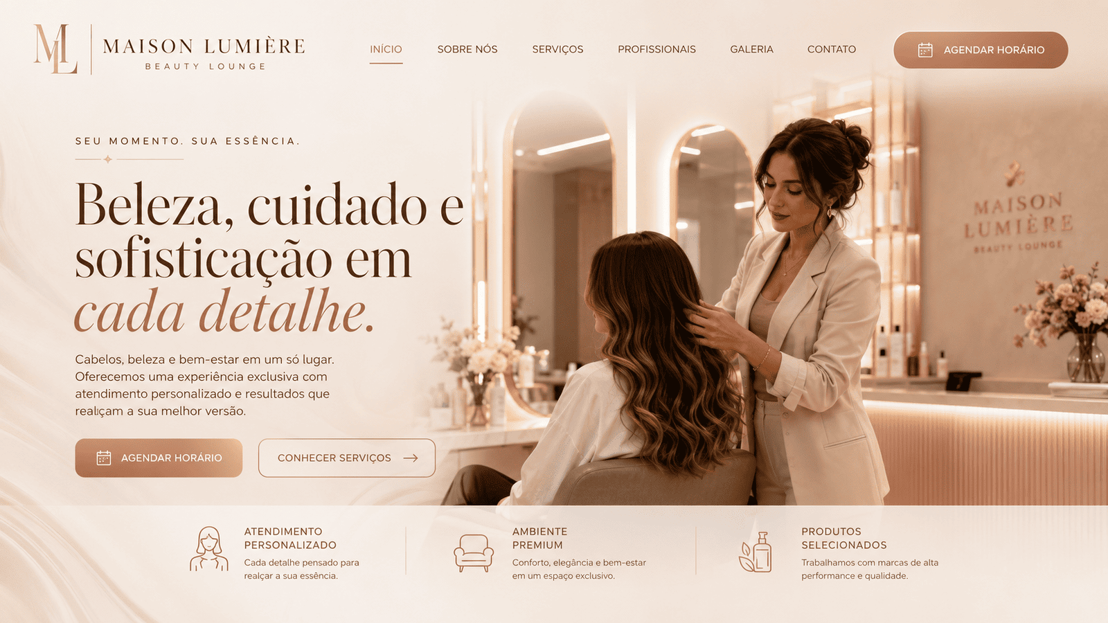 Exemplo de site criado pela La Coronna